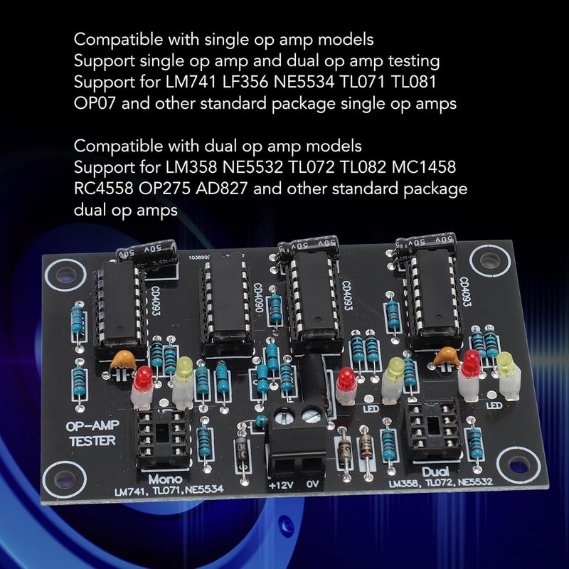Zopsc OP AMP Module, Single Dual Op Amplifier Board for TL071 TL072 LM741 LF356 NE5534, Find Low Speed Chips, PCB, with Practical Judgment, for Chip Testing Scope - Image 4